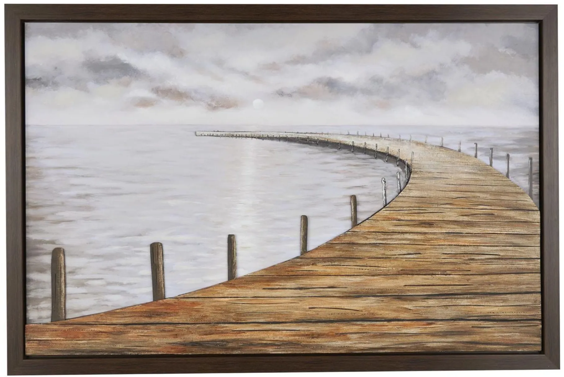 Wood Pier Framed Canvas Art 59"W x 39"H