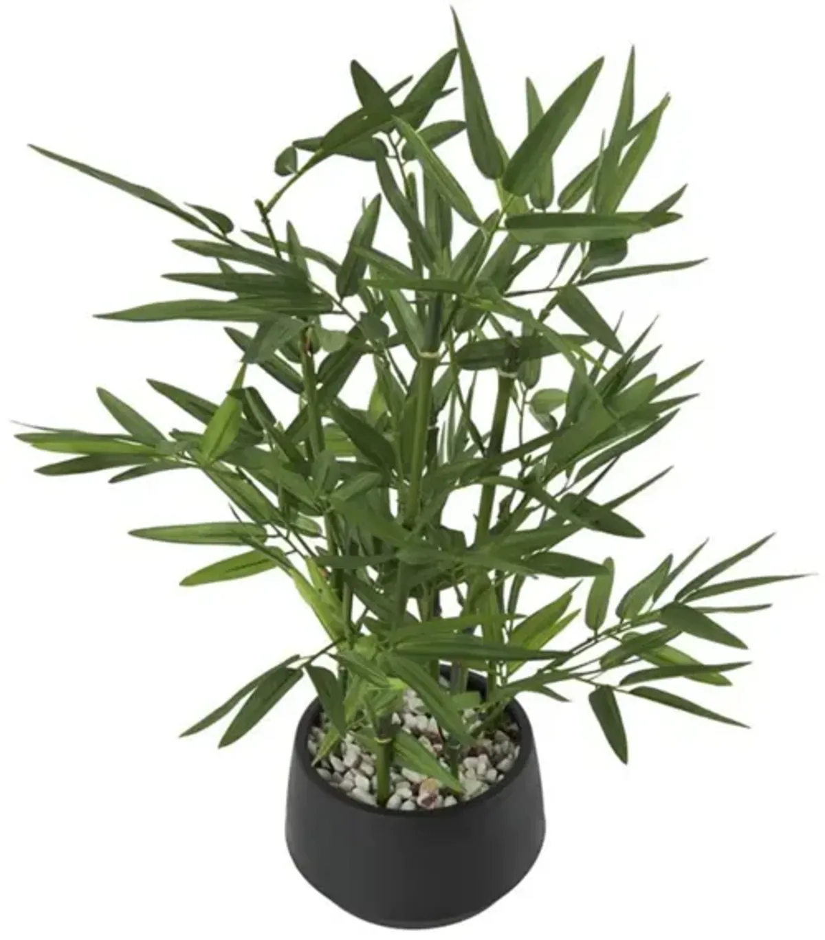 Faux Bamboo In Black Pot 14"W x 19"H