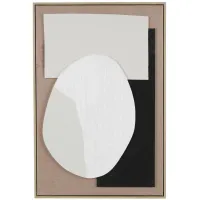 Black, White, and Tan Geo I Framed Wall Art 25"W x 37"H