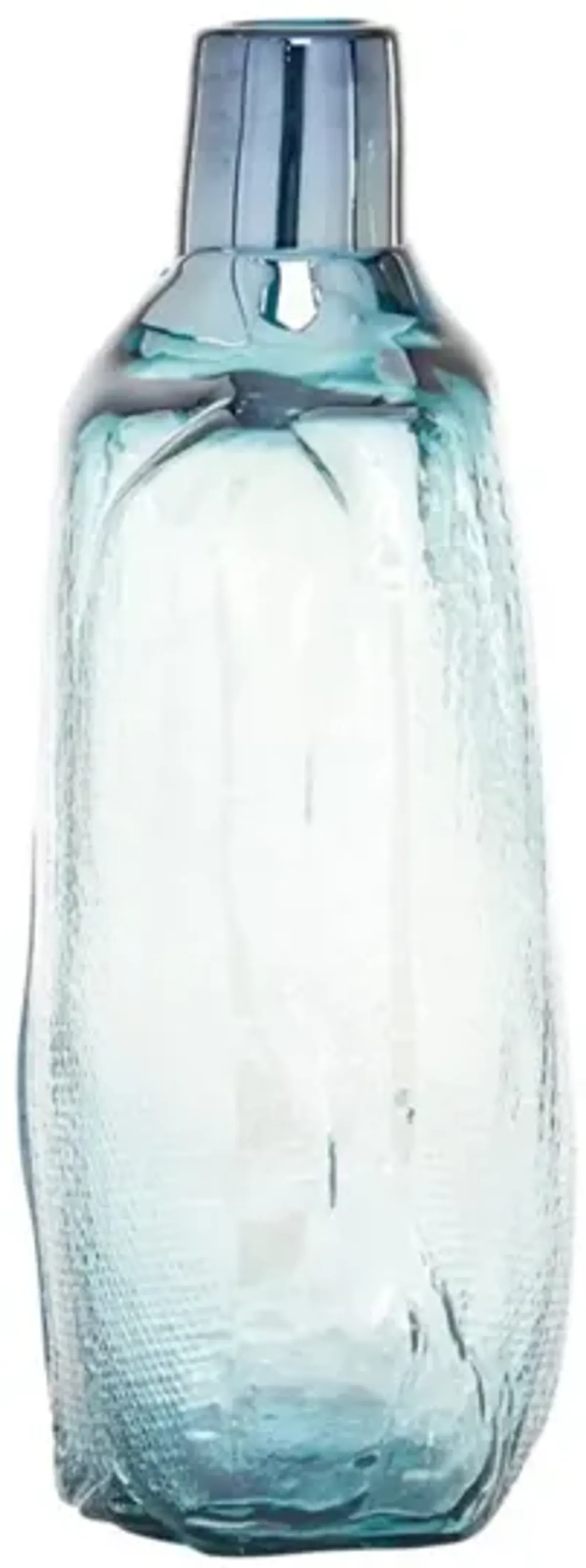 Tall Blue Glass Vase 10"W x 16"H