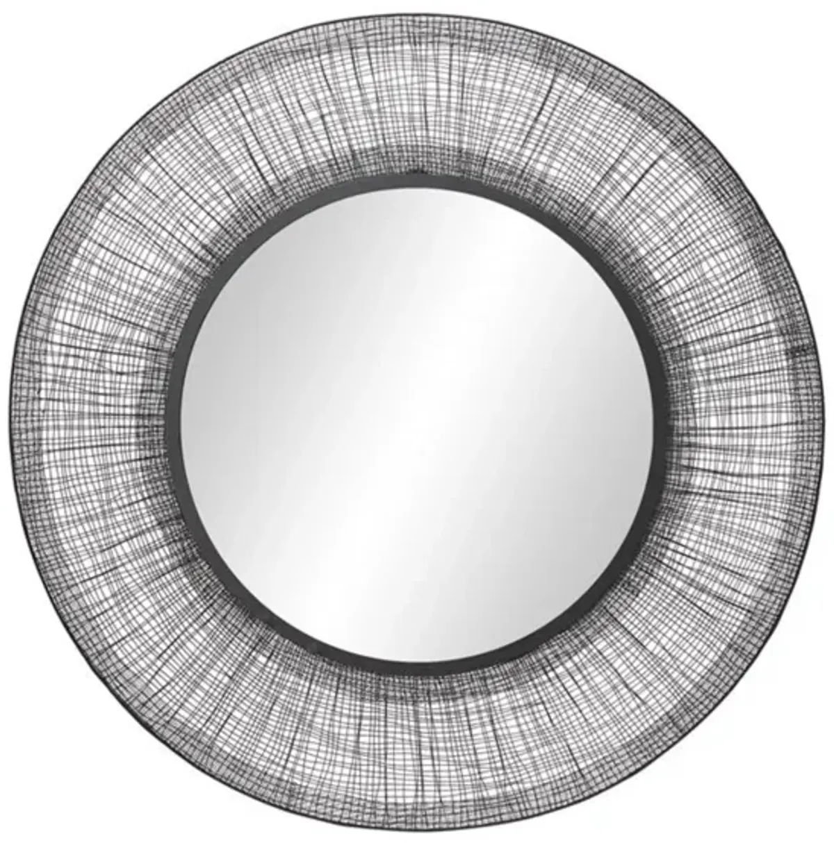 Black Metal Mirror 40" Round