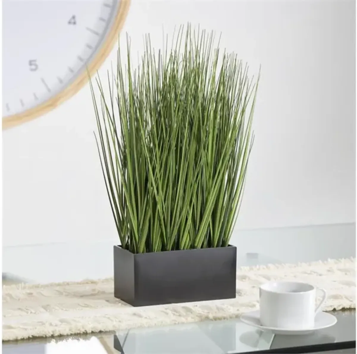 Faux Grass In Black Box 13"W x 18"H