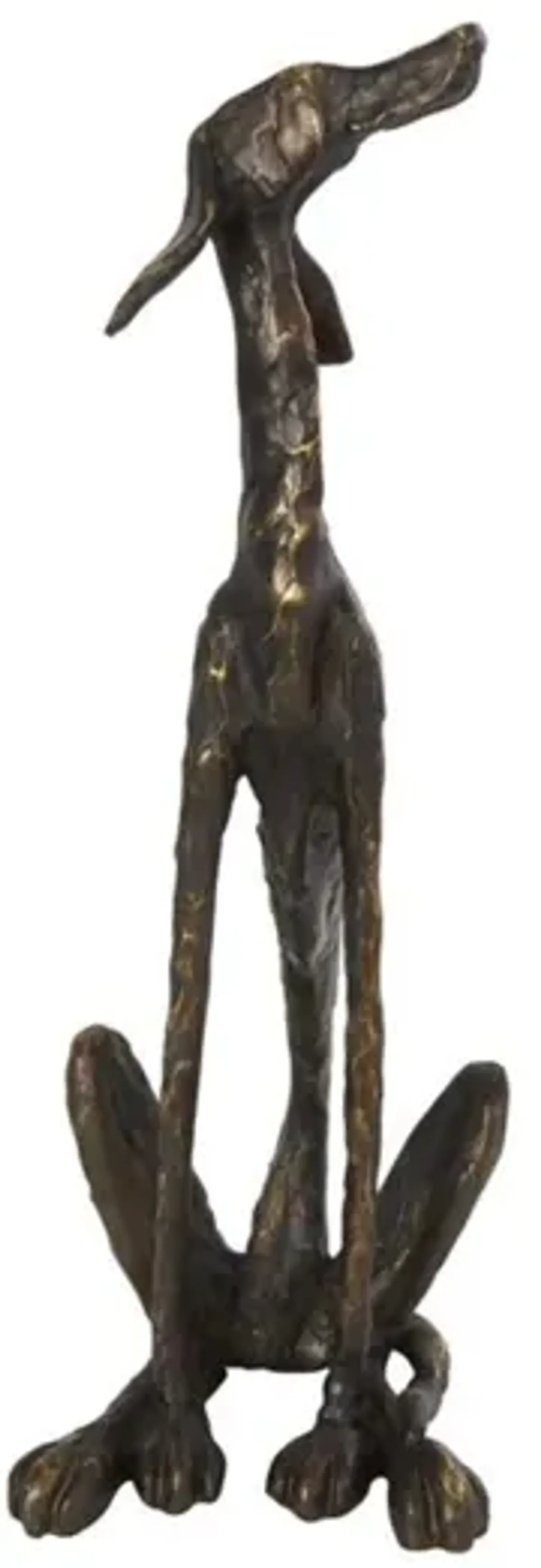 Bronze Dog Sculpture 7"W x 21"H