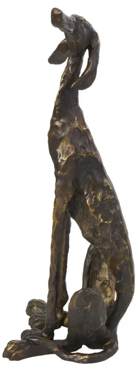 Bronze Dog Sculpture 7"W x 21"H