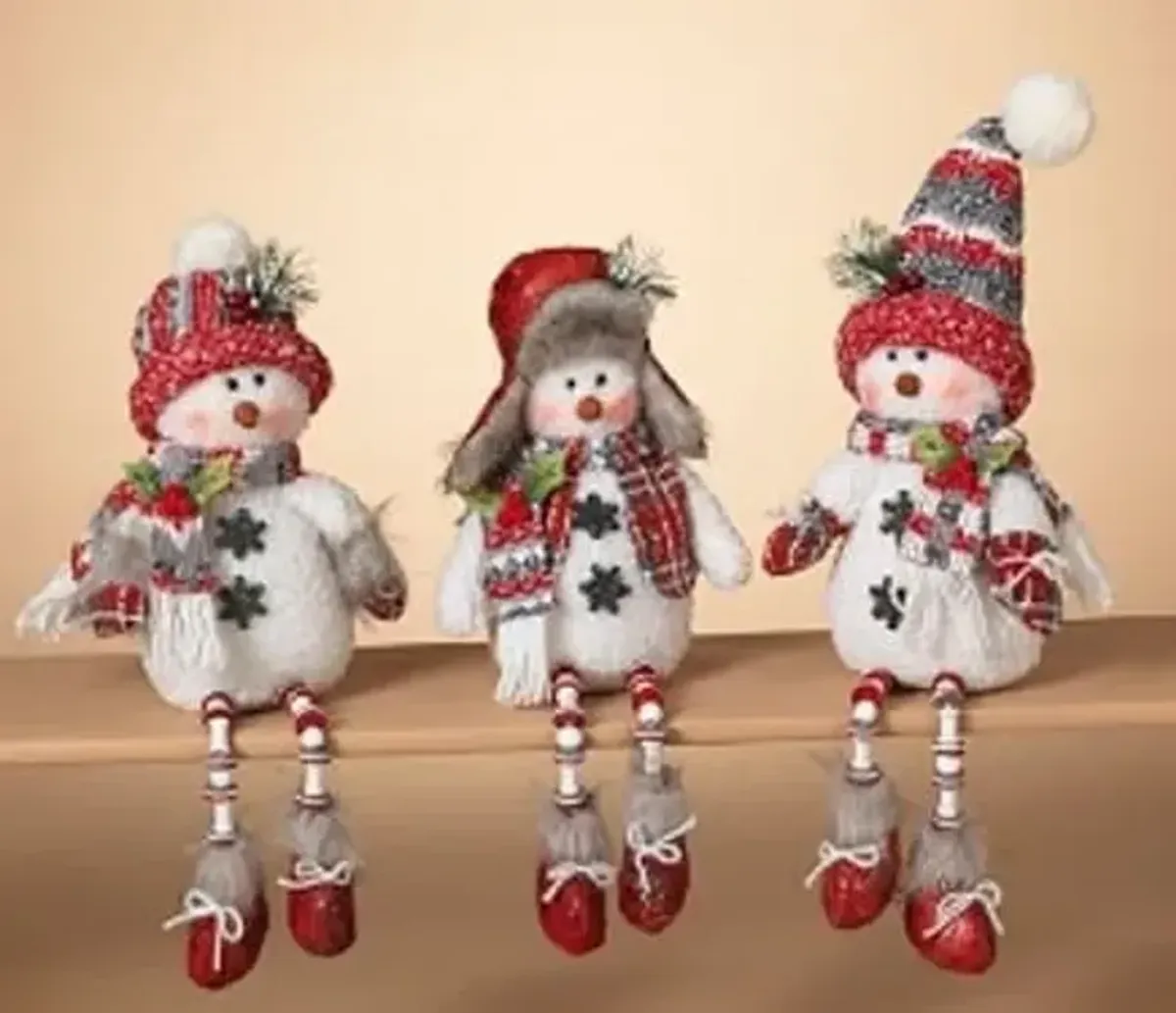 Assorted Plush Holiday Snowman 14"H Each