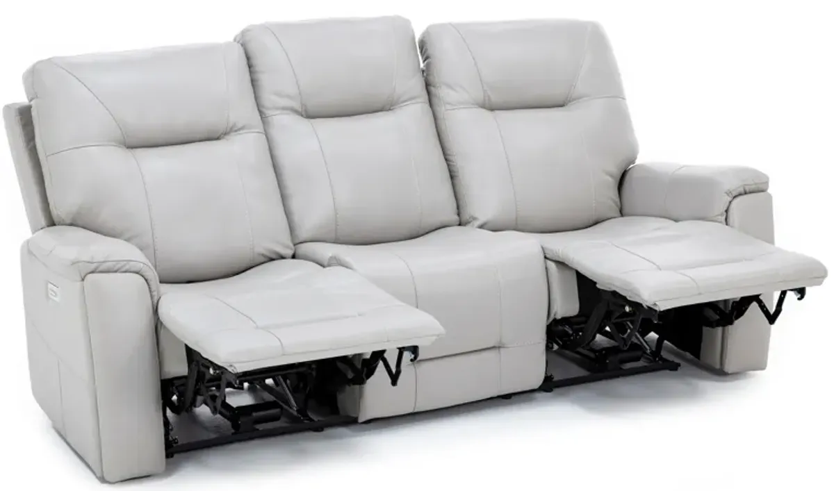 Matthew Leather Fully Loaded Zero Gravity Reclining Sofa With Hidden Cupholders In Dove