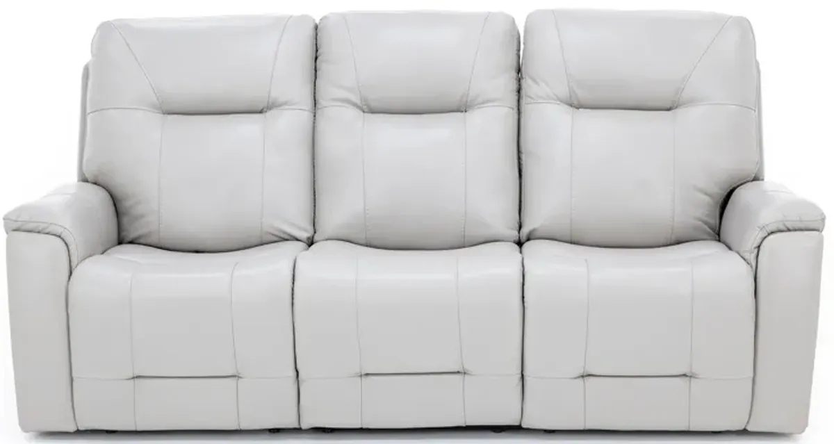 Matthew Leather Fully Loaded Zero Gravity Reclining Sofa With Hidden Cupholders In Dove