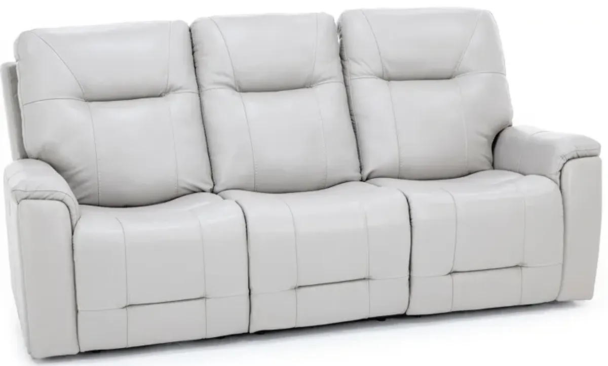 Matthew Leather Fully Loaded Zero Gravity Reclining Sofa With Hidden Cupholders In Dove