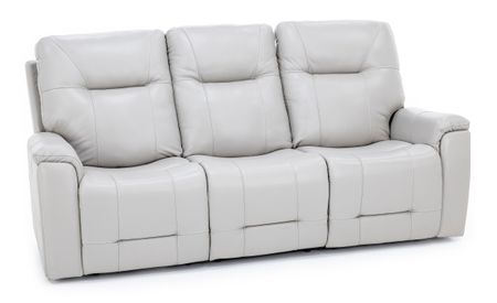 Matthew Leather Fully Loaded Zero Gravity Reclining Sofa With Hidden Cupholders In Dove
