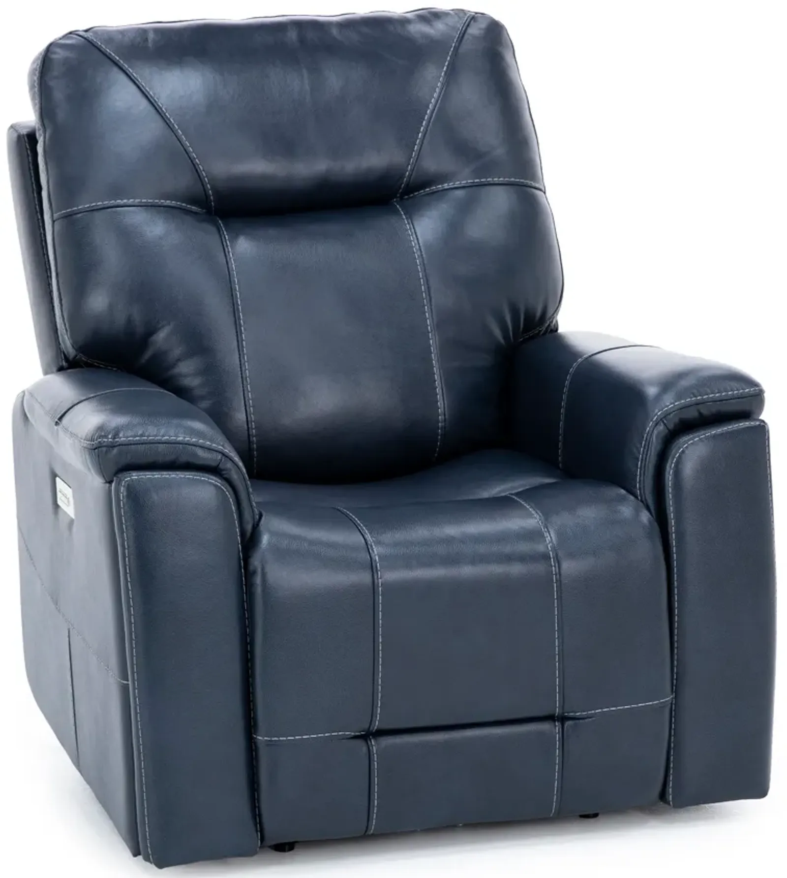 Matthew Leather Fully Loaded Zero Gravity Recliner With Hidden Cupholders In Ocean