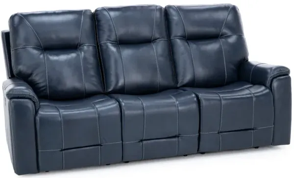 Matthew Leather Fully Loaded Zero Gravity Reclining Sofa With Hidden Cupholders In Ocean