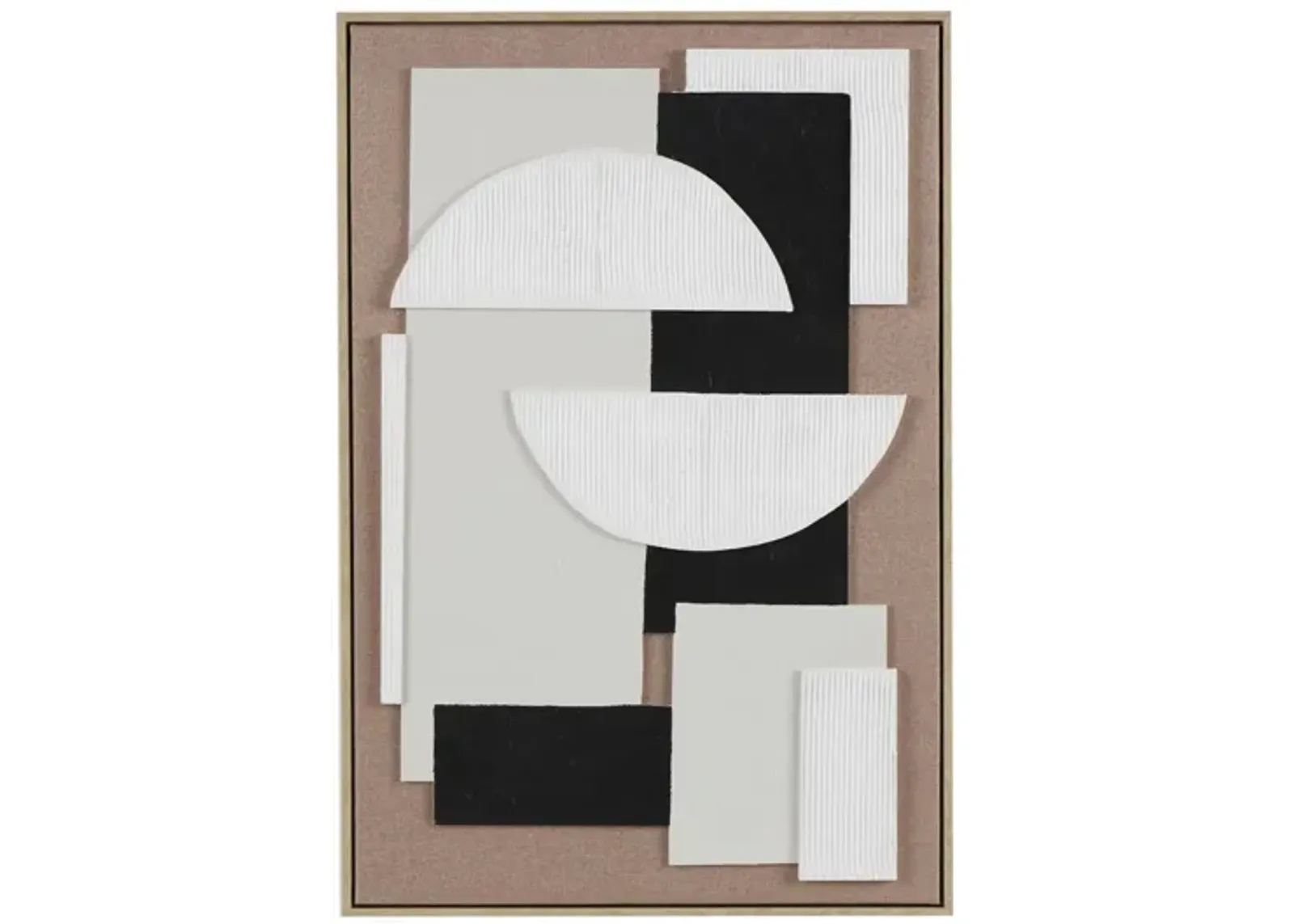 Black, White, and Tan Geo II Framed Wall Art 25"W x 37"H