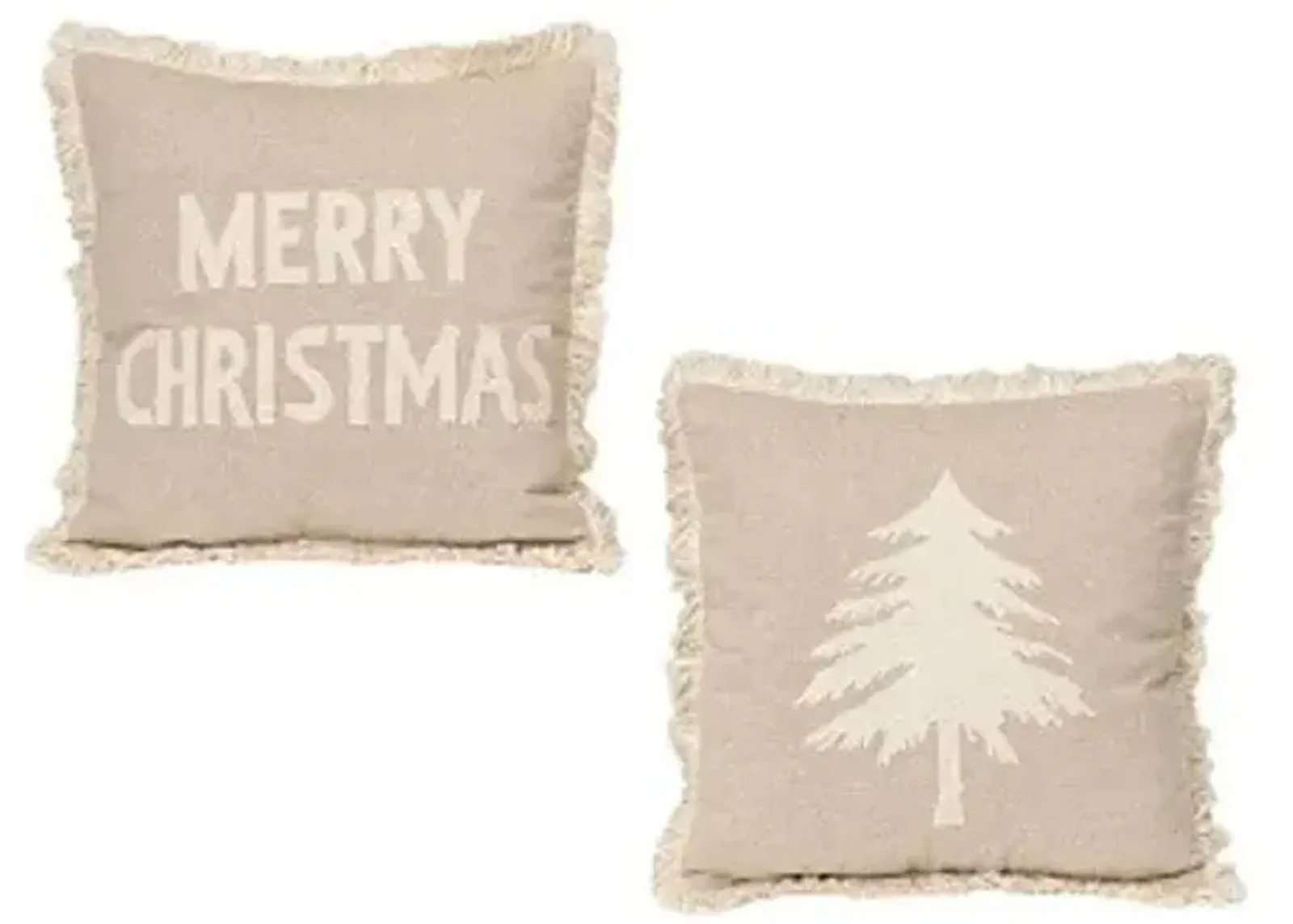 Assorted Tan Christmas Pillow 16"W x 16"H (Each)