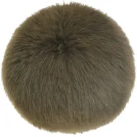 Brown Faux Fox Hair Round Feather Pillow 12"W x 12"H