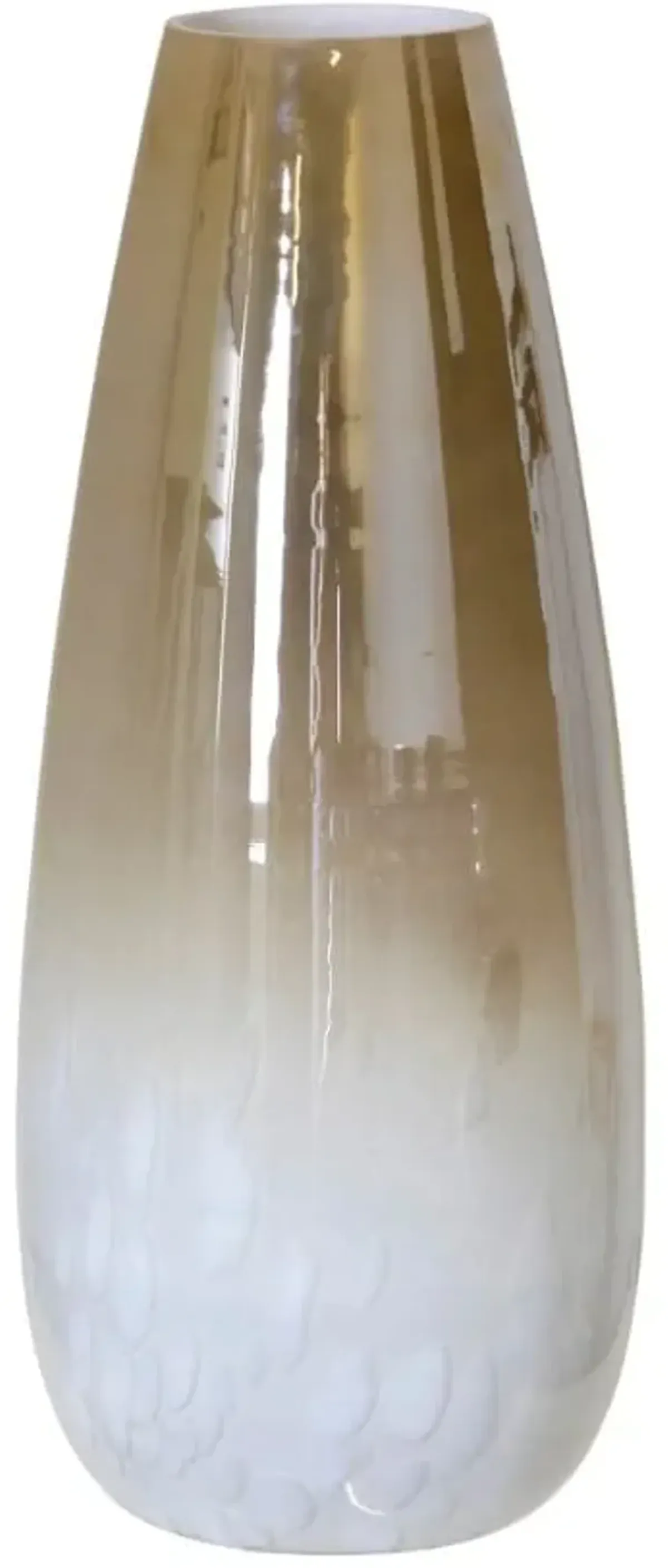 Gold and White Vase 7"W x 16"H
