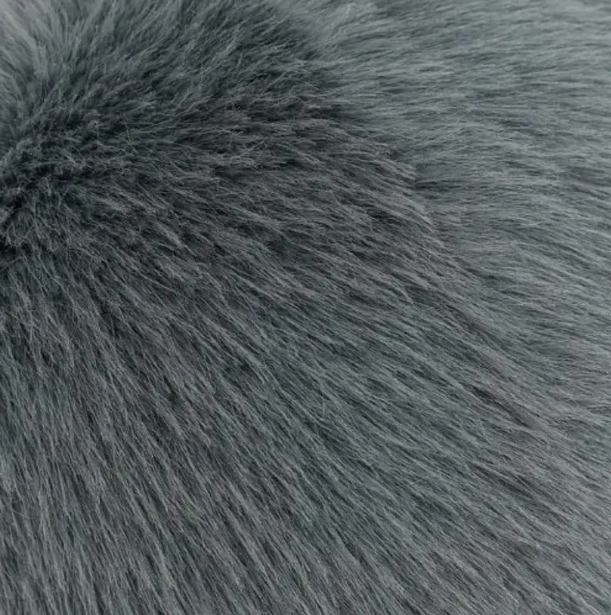 Taupe Faux Fox Hair Round Feather Pillow 12"W x 12"H