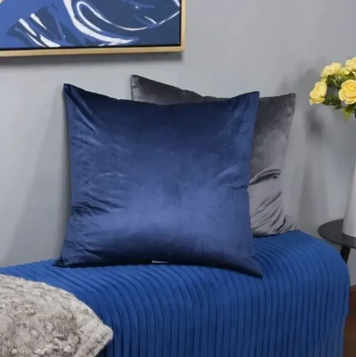 Dark Navy Down Pillow 24"W x 24"H