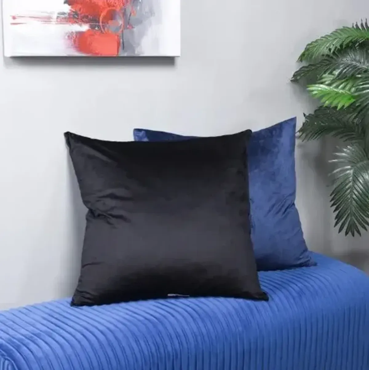 Black Down Pillow 24"W x 24"H