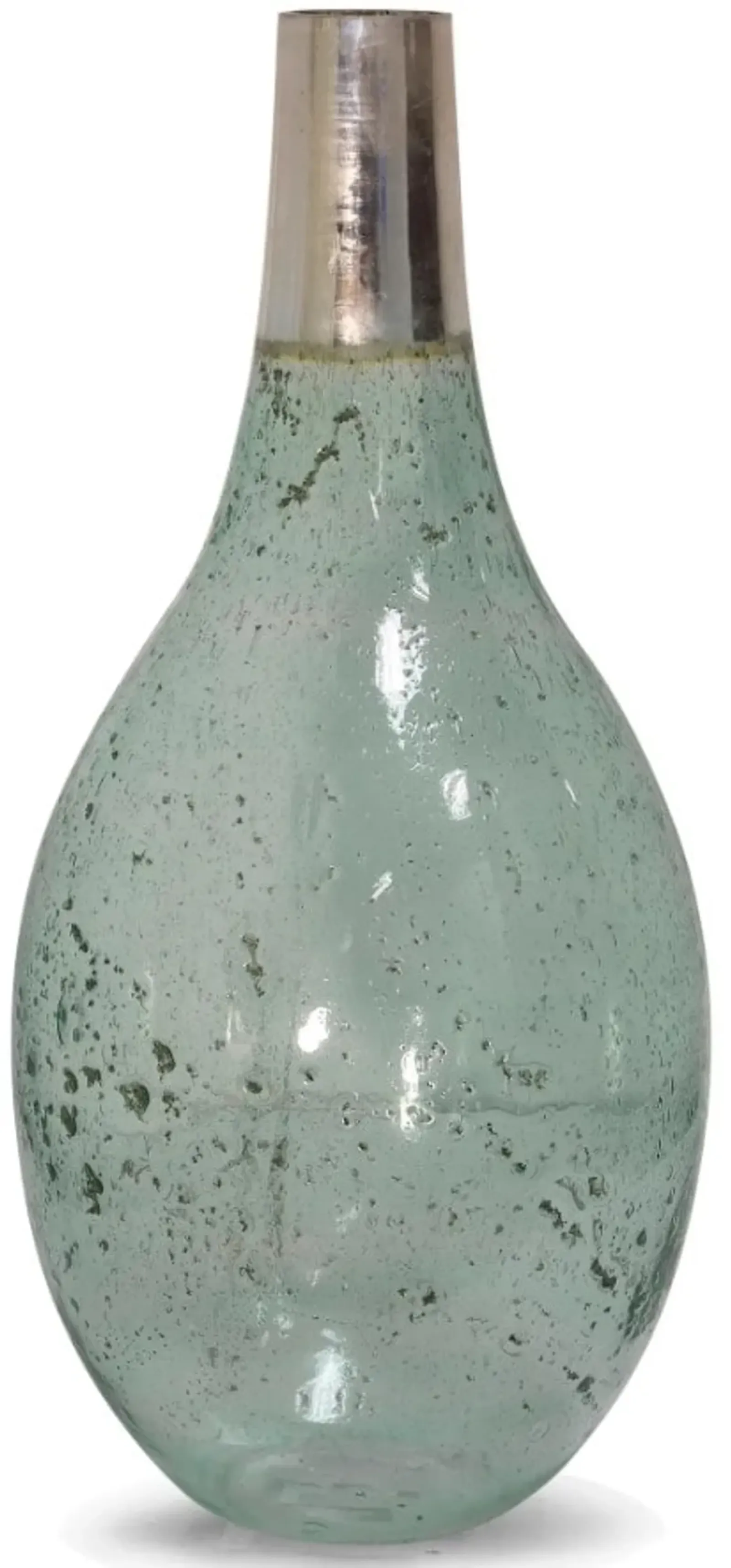 Seeded Sage Glass Vase 10.5"W x 22"H