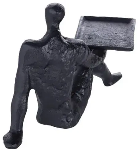 Man with Tray Figure 11"W x 6"H