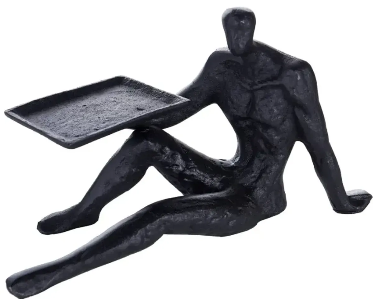 Man with Tray Figure 11"W x 6"H
