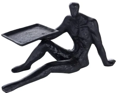 Man with Tray Figure 11"W x 6"H