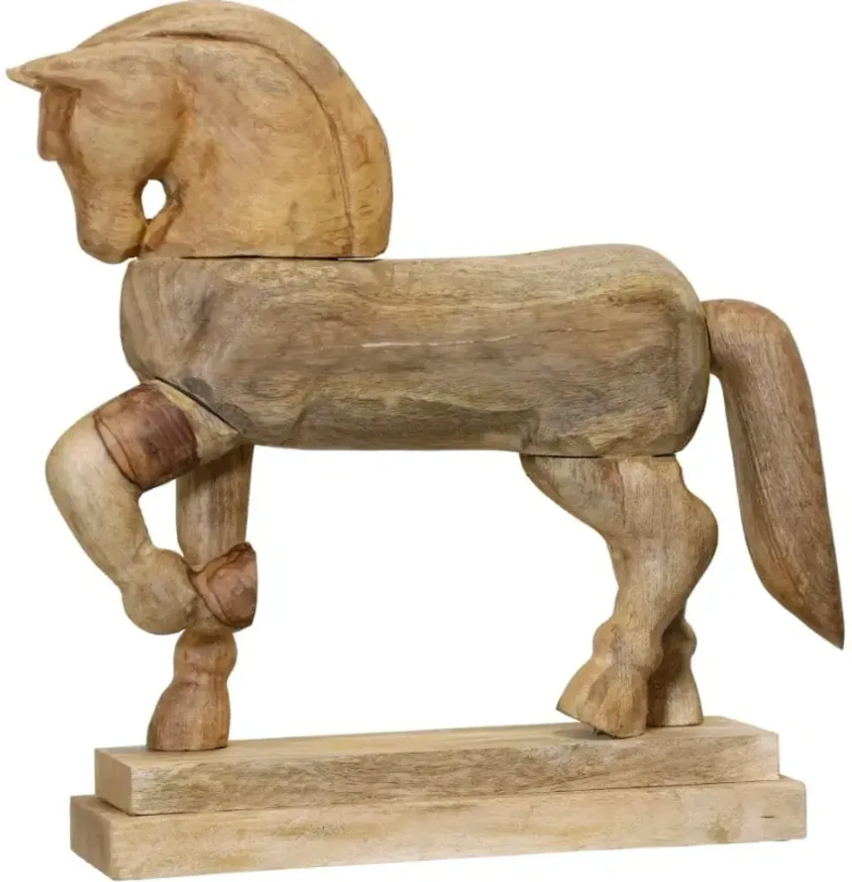 Natural Wood Horse Figure 20"W x 21"H