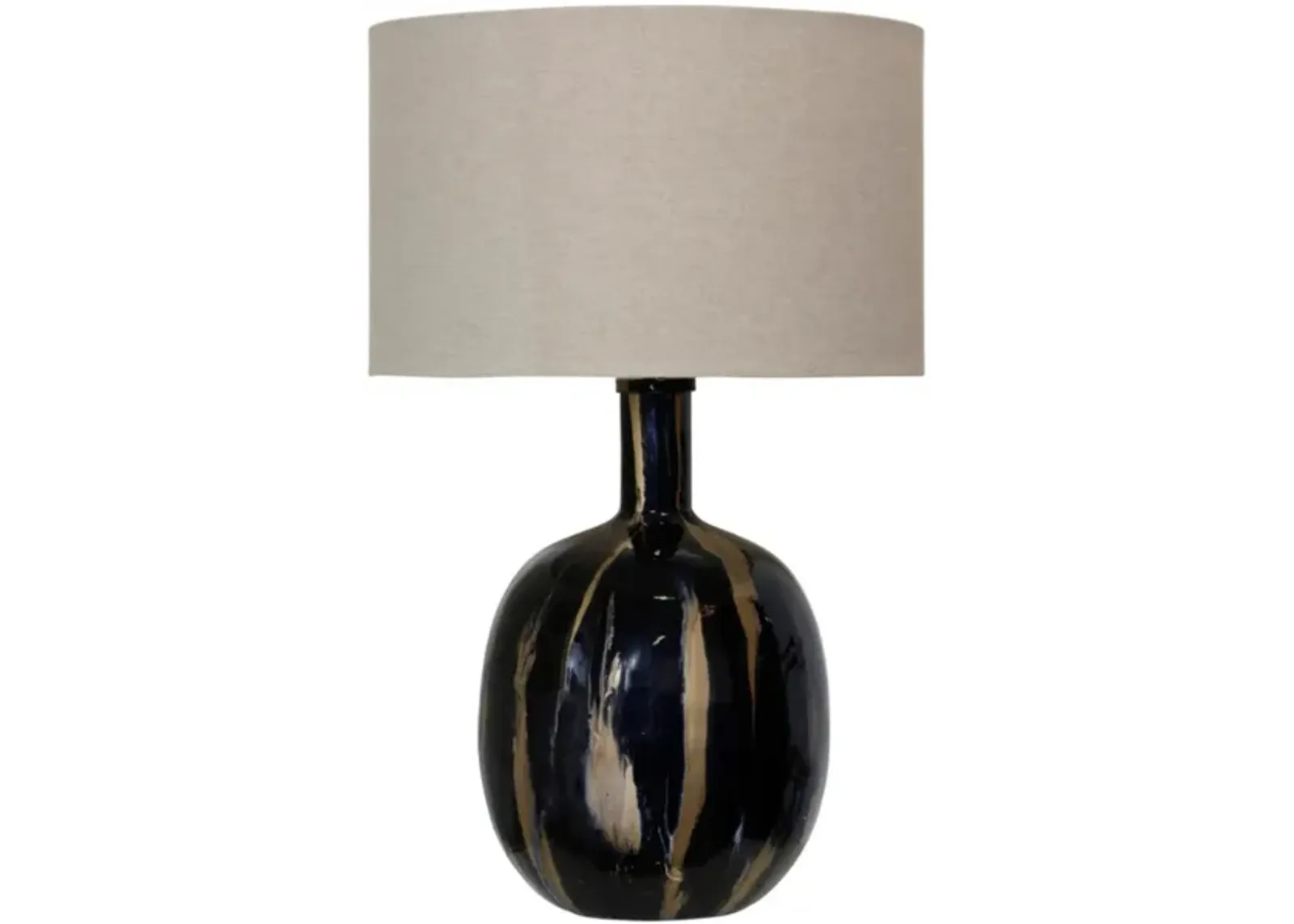 Black and Gold Iron Table Lamp 32"H