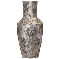 Tall Tan, Black, and Gold Vase 20"H