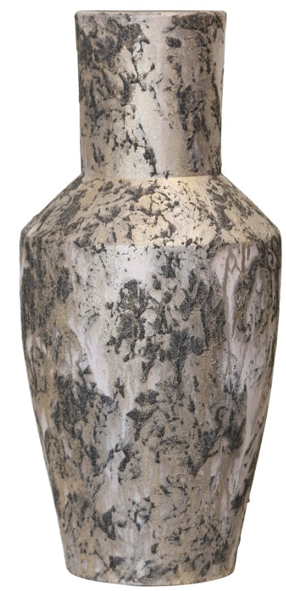Tall Tan, Black, and Gold Vase 20"H