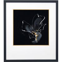 Black, White, and Gold Flower III Framed Print 30"W x 44"H