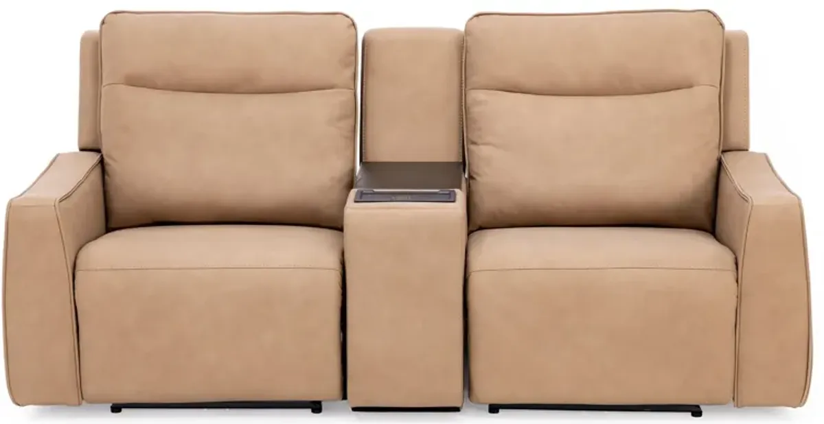 Blake Leather 3-Pc Fully Loaded Reclining Console Loveseat