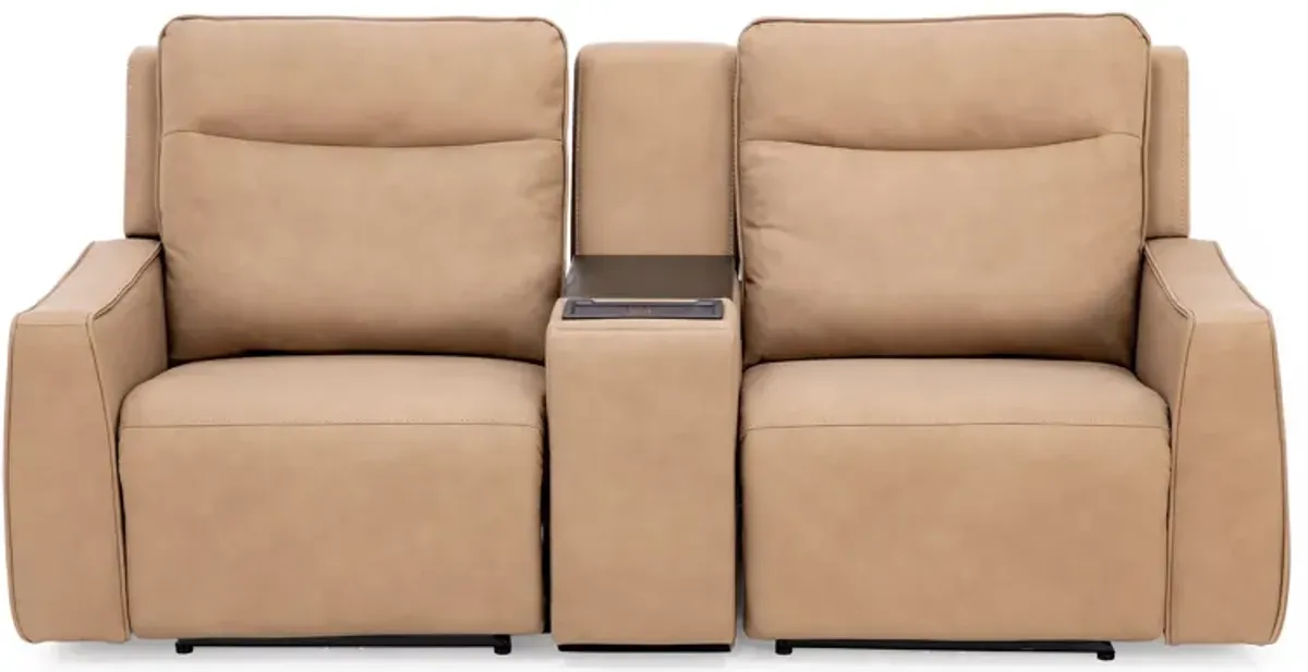 Blake Leather 3-Pc Fully Loaded Reclining Console Loveseat