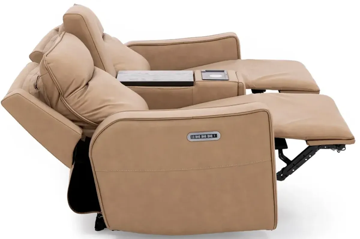 Blake Leather 3-Pc Fully Loaded Reclining Console Loveseat