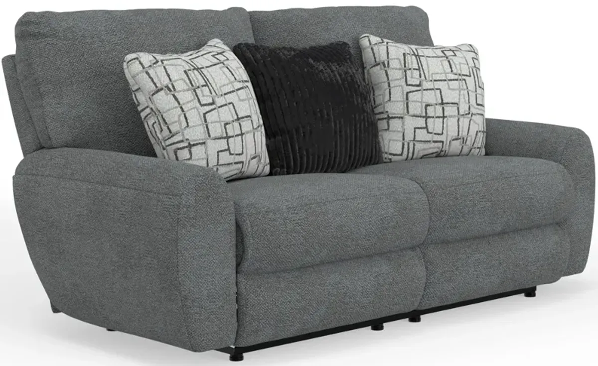 Nolan Power Lay-Flat Reclining Loveseat in Dolphin