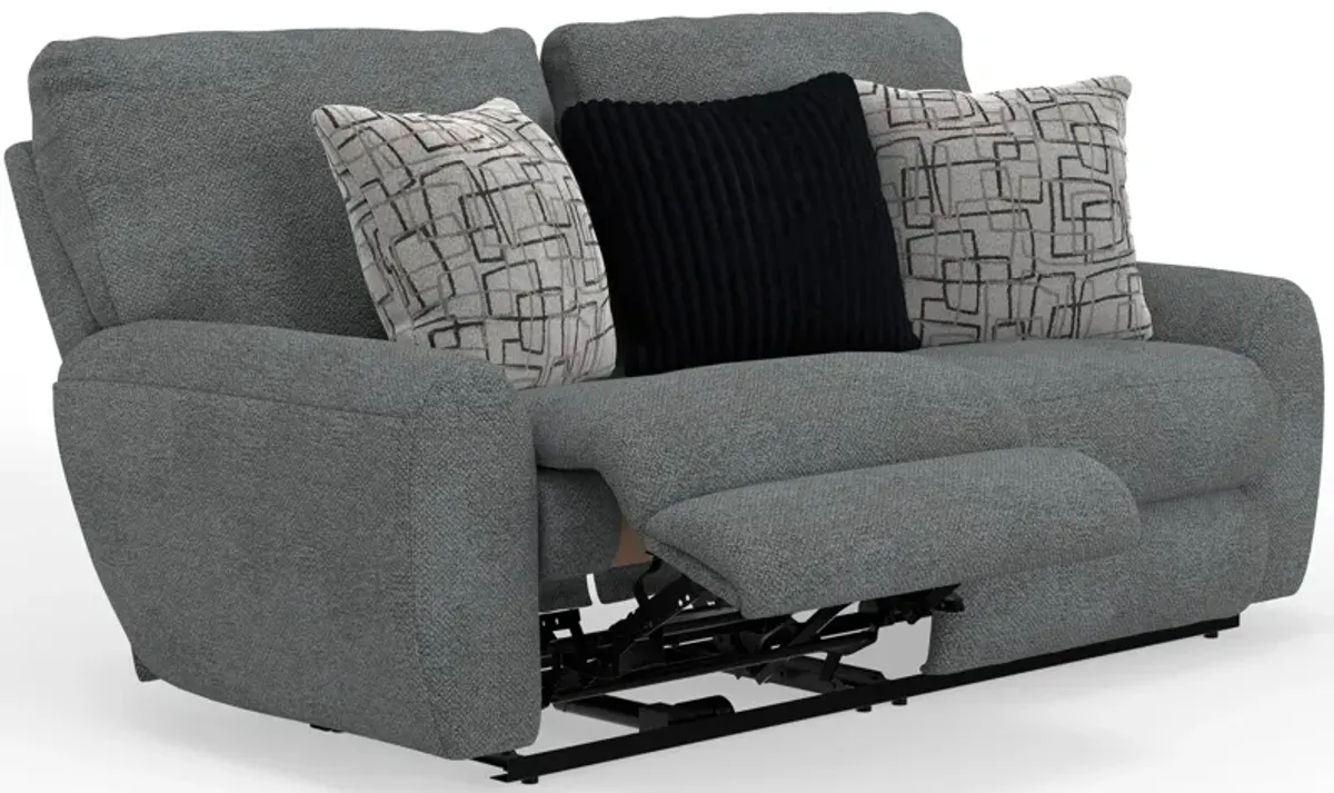 Nolan Power Lay-Flat Reclining Loveseat in Dolphin