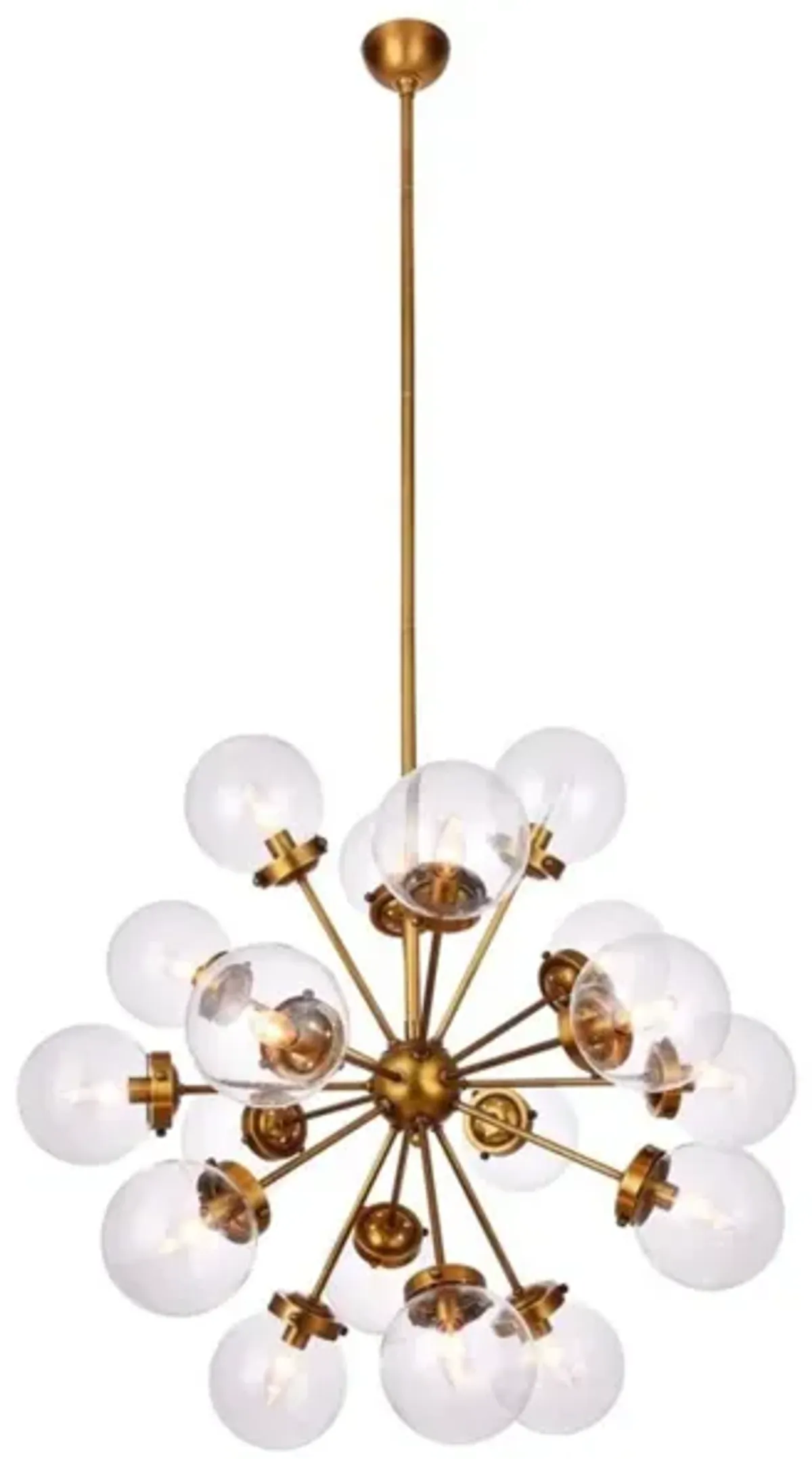 Landon Brass Finial Chandelier 26.5" Dia.