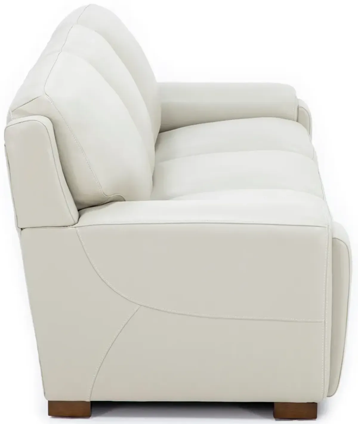 William Leather Sofa With Hidden Cupholders And Chargers in Ivory