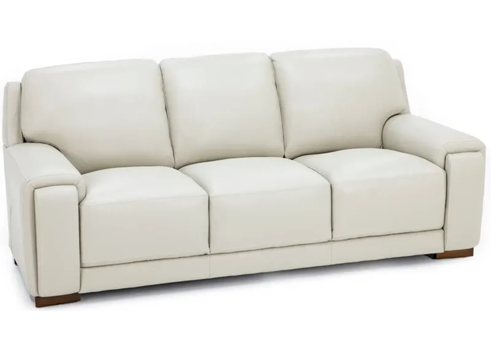 William Leather Sofa With Hidden Cupholders And Chargers in Ivory