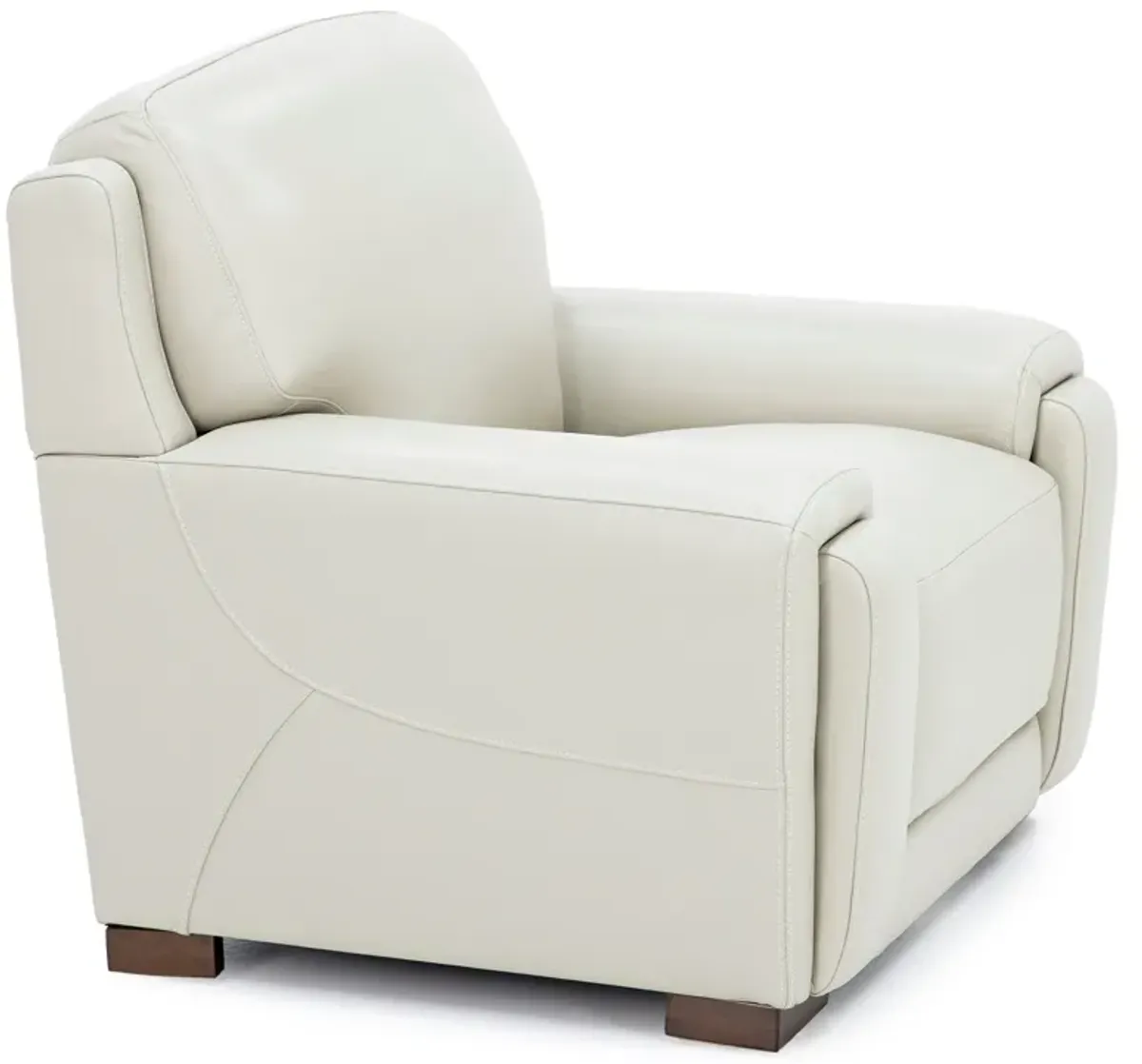 William Leather Chair With Hidden Cupholders And Chargers in Ivory