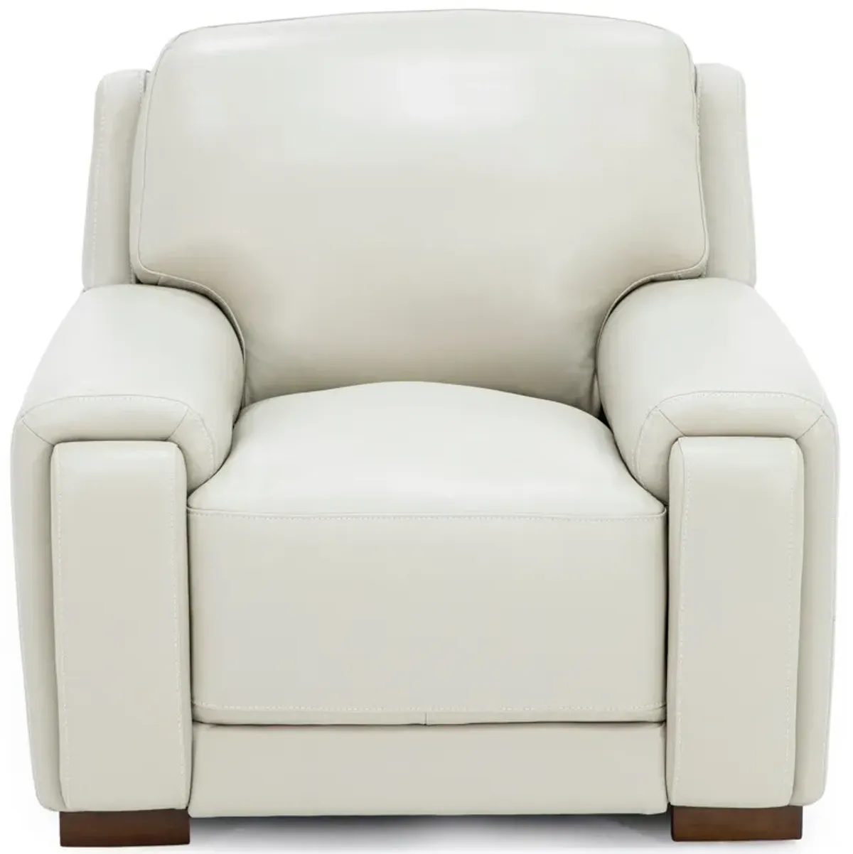 William Leather Chair With Hidden Cupholders And Chargers in Ivory