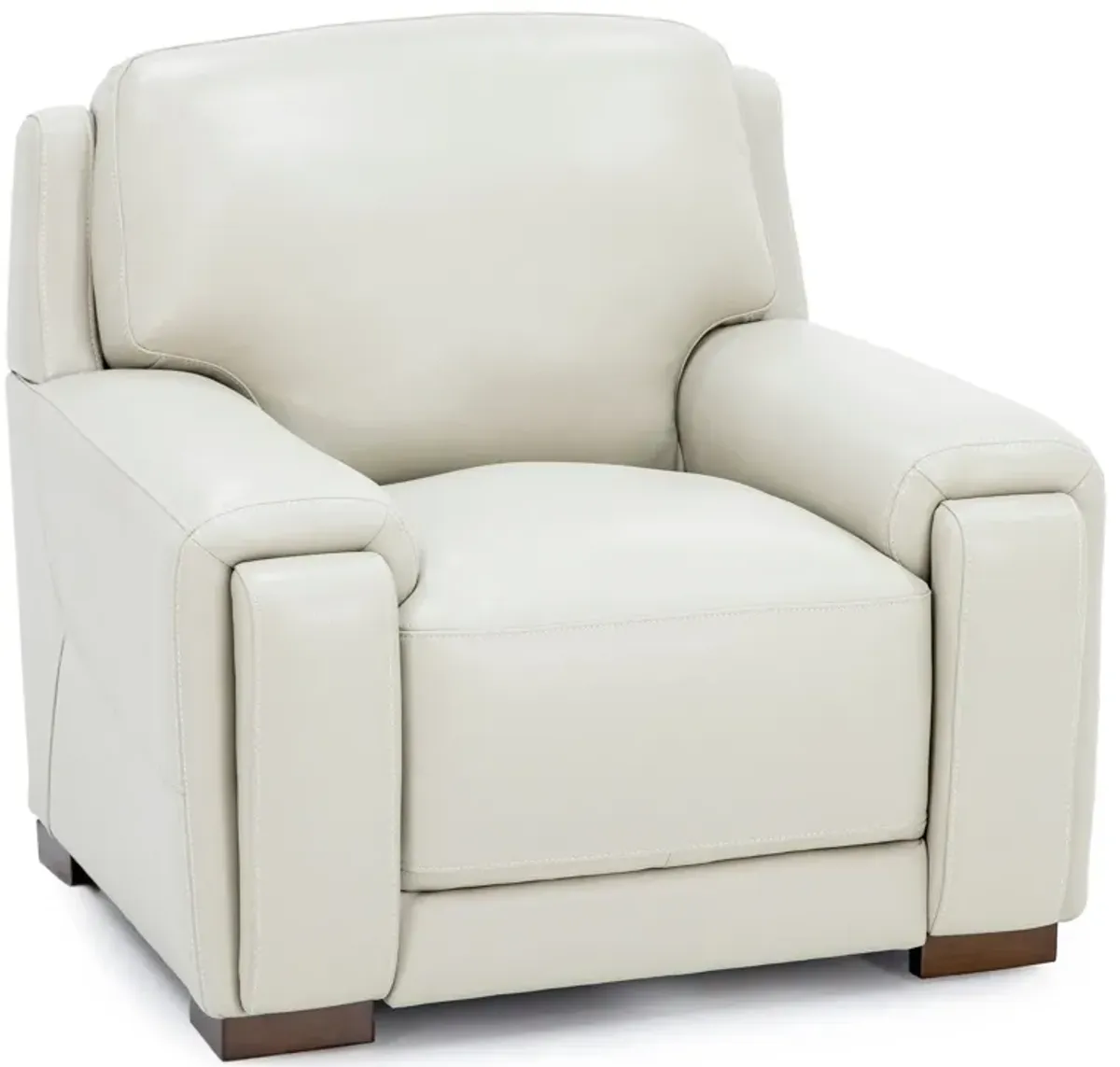 William Leather Chair With Hidden Cupholders And Chargers in Ivory