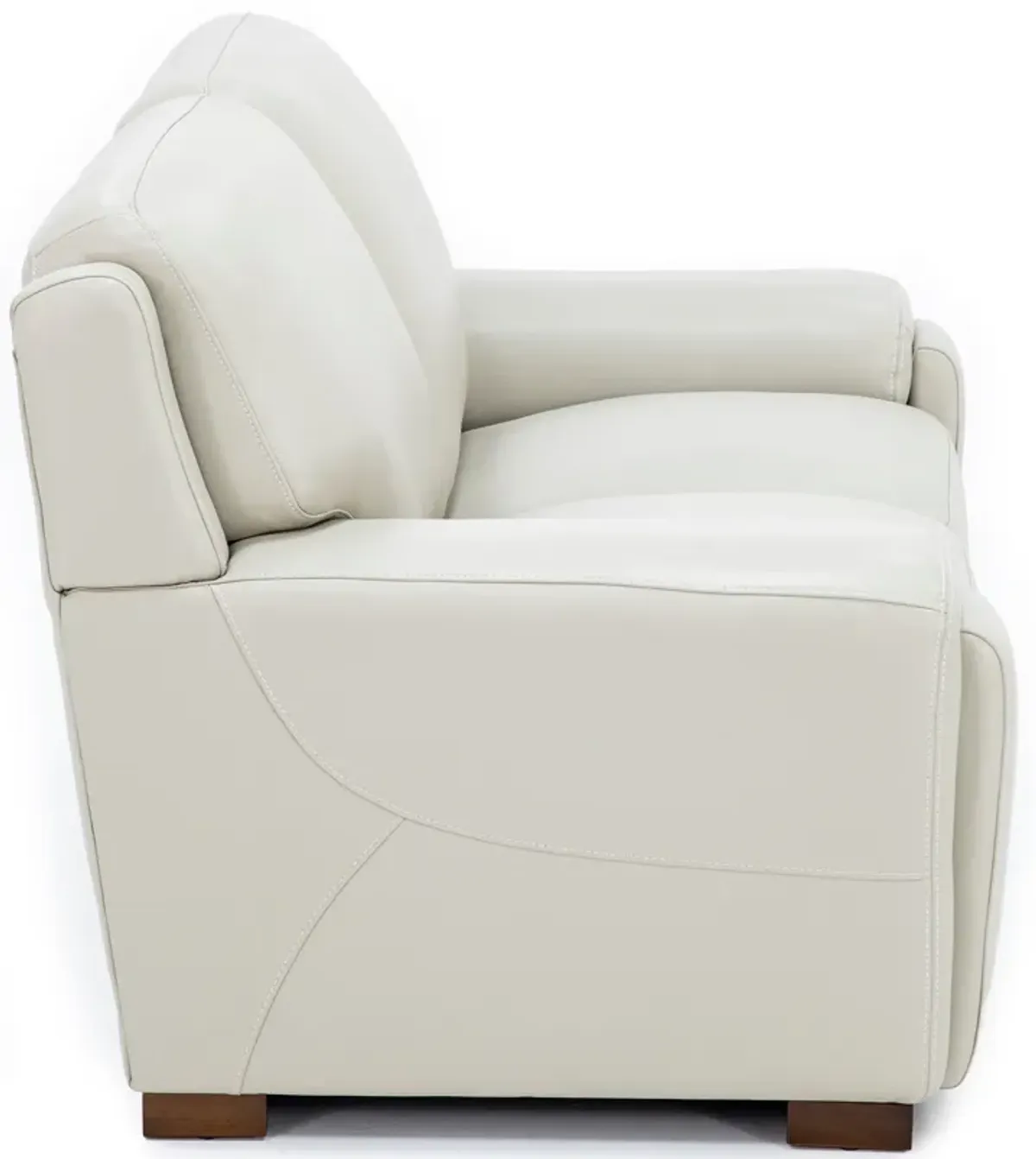 William Leather Loveseat With Hidden Cupholders And Chargers in Ivory