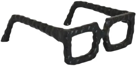 Square Metal Eyeglasses Sculpture 8"W x 3"H