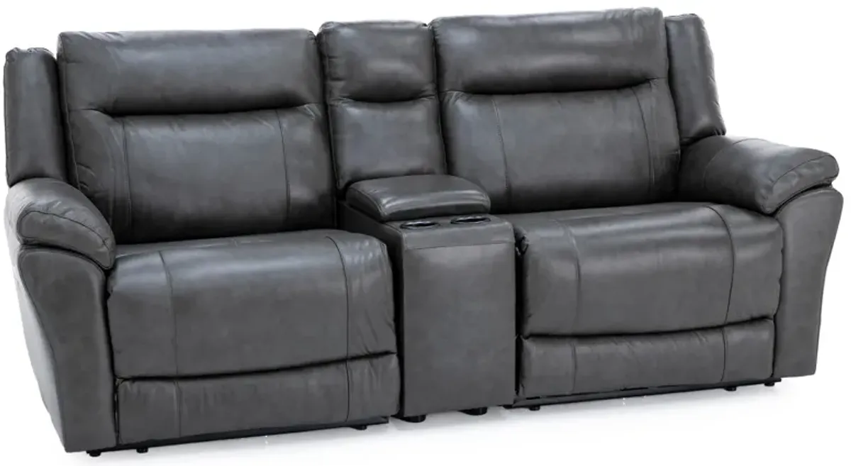 Madrid 3-Pc. Leather Power Reclining Wall Saver Console Loveseat