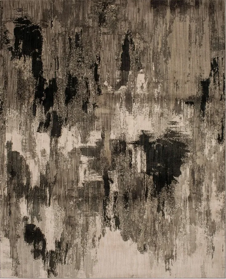 Elements Taupe/Black Abstract Area 8'W x 11'L
