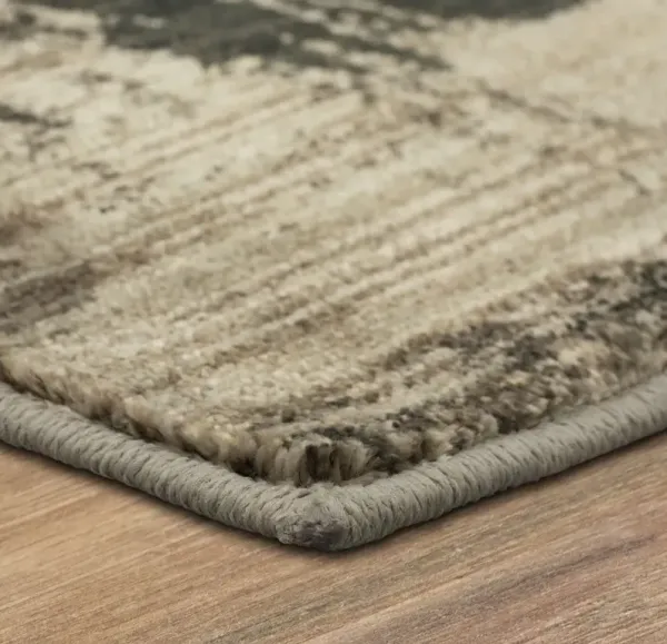 Elements Taupe/Black Abstract Area Rug 5'3"W x 7'10"L