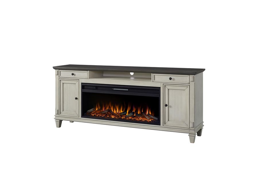 White Estate 76" Fireplace