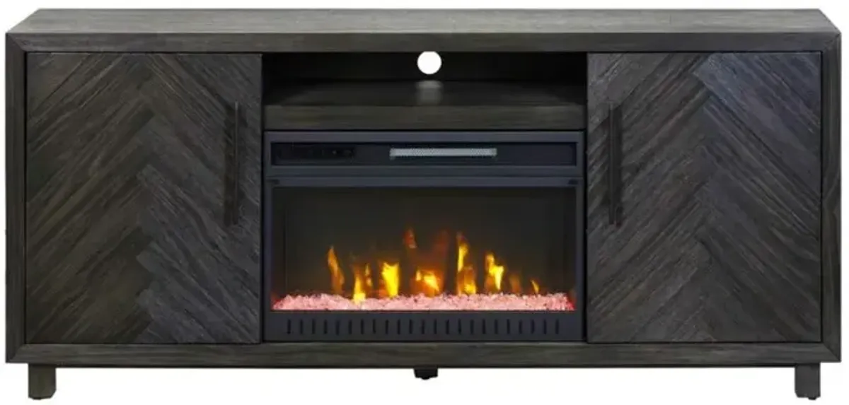 Charcoal Chevron 67" Fireplace