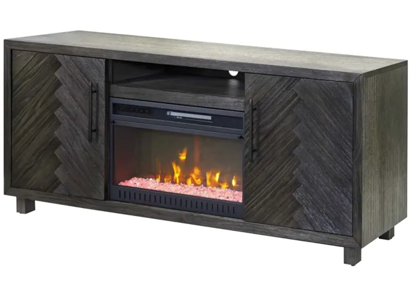 Charcoal Chevron 67" Fireplace